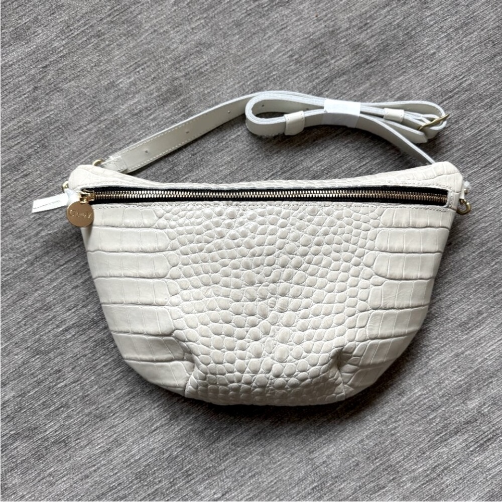 ISO Clare V Grande Fanny in cream croc